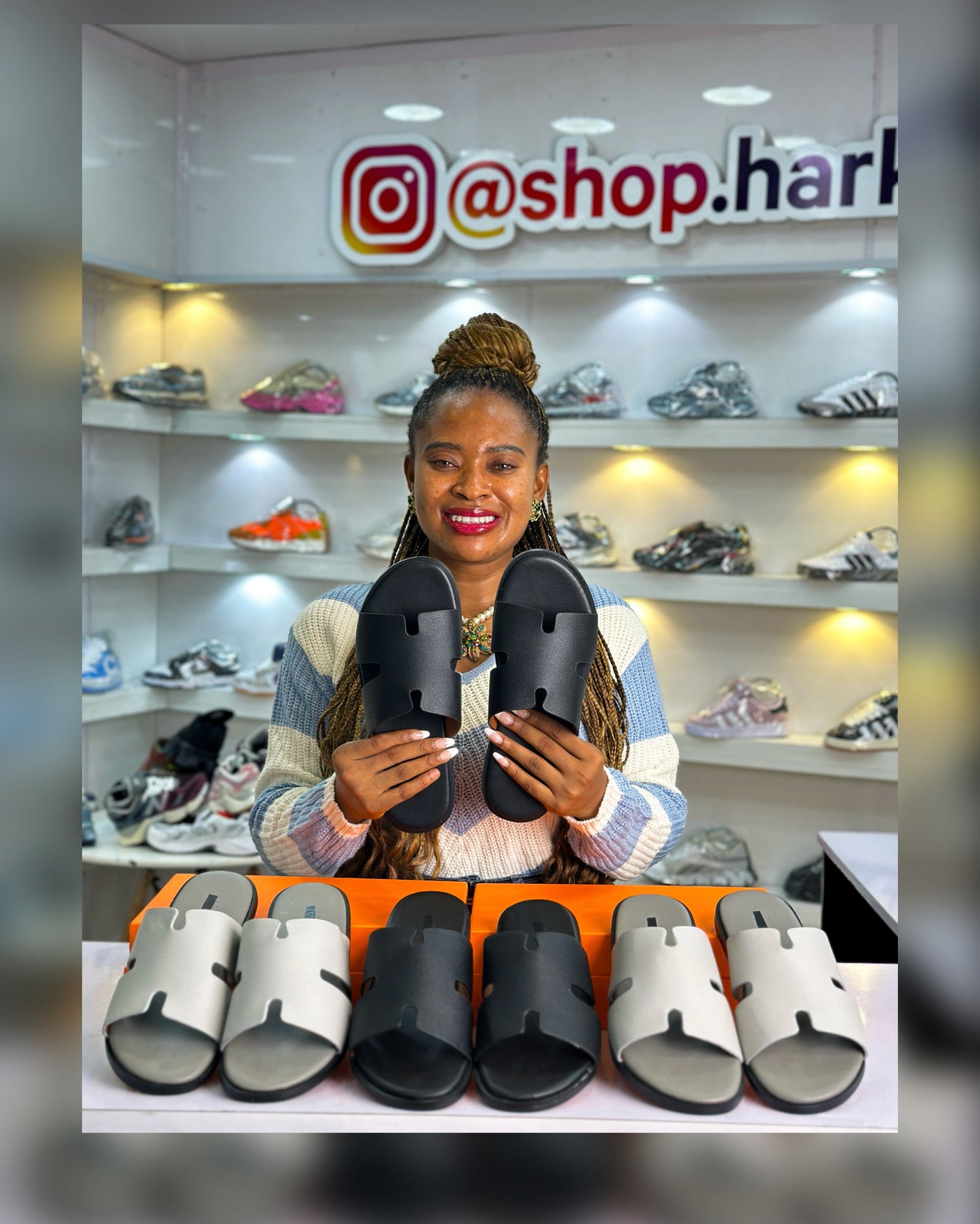 HDD09 GREY Hermes slippers GREY