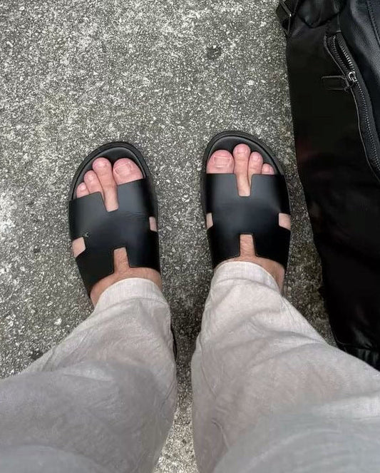 HDD09 BLACK Hermes slippers BLACK